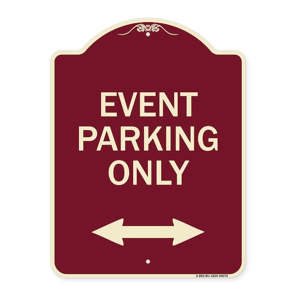 Signmission Event Parking W/ Bidirectional Arrow Heavy-Gauge Aluminum Sign, 24" x 18", BU-1824-24074 A-DES-BU-1824-24074 - main
